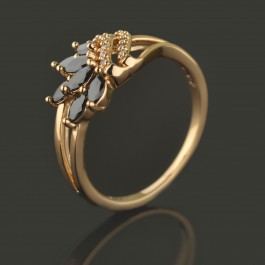 Позолоченное кольцо XP 1913-черный