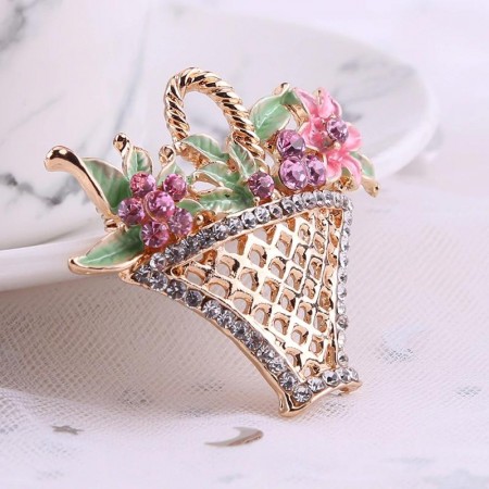 Брошь  " Корзинка с цветами" 8773 фото | Brulik