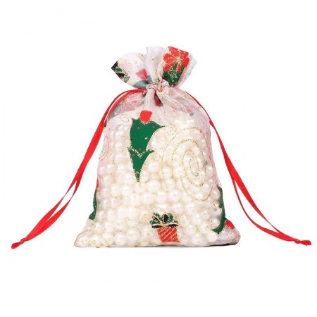 Мешочек 10*15 "Елочка" из органзы для бижутерии  фото | Brulik