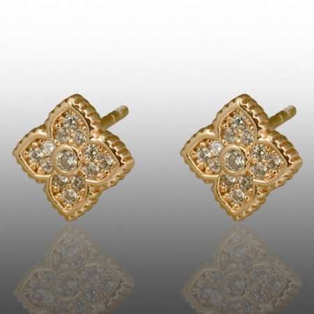 Позолочені сережки-гвоздики  Xuping 24691 фото | Brulik