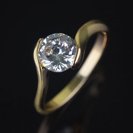 Позолоченное кольцо с фианитами Fallon 8324279 фото | Brulik