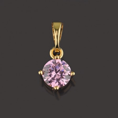 Позолоченный кулон XP 3943-розовый фото | Brulik