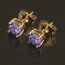 Позолочені сережки - гвоздики Xuping 2390-фіолетовий фото | Brulik