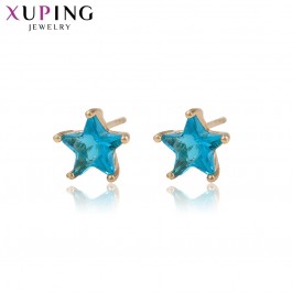 Позолоченные серьги-гвоздики  Xuping  96496-голубой фианит