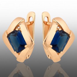 Позолочені сережки Xuping 24310-синій фіаніт