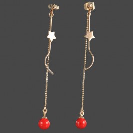 Позолоченные серьги  XP 20103-красный