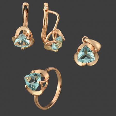 Позолоченный комплект Fallon 81200155-светло-голубой фото | Brulik