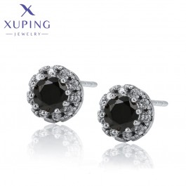 Серьги-гвоздики  Xuping 643924-черные фианиты