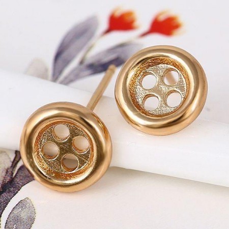 Позолоченные серьги-гвоздики XP 93238 фото | Brulik