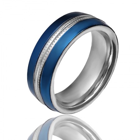 Стальное синее кольцо 153 фото | Brulik