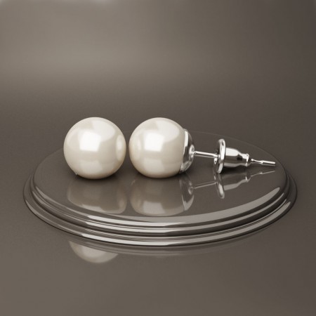 Серьги гвоздики с жемчугом