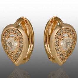 Позолочені сережки Xuping 24701-білий фіаніт