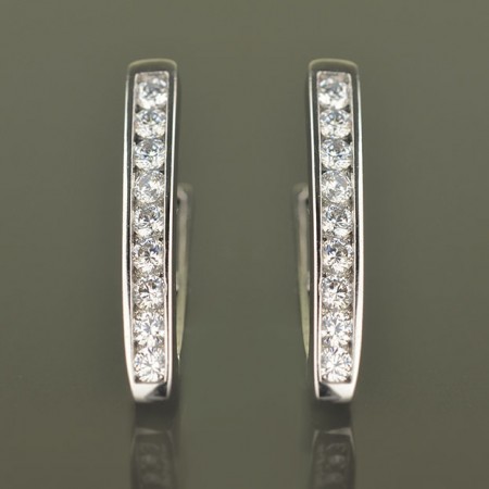 Позолоченные серьги  XP 2820-белый фото | Brulik