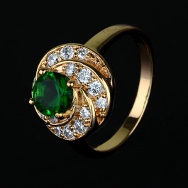 Позолоченное кольцо XP1434-зеленый