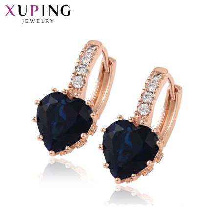 Позолоченные серьги Xuping 80284-синие фианиты фото | Brulik