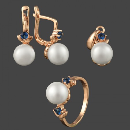 Позолоченный комплект Fallon 81200140-синий фото | Brulik