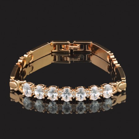 Браслет позолоченный XP 7587-белый фото | Brulik