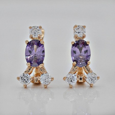 Дизайнерские серьги 25124 - фиолетовый фото | Brulik