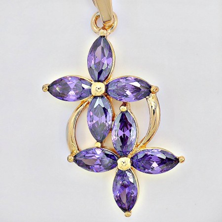 Кулон "Two Flowers" 31113-фиолетовый фото | Brulik
