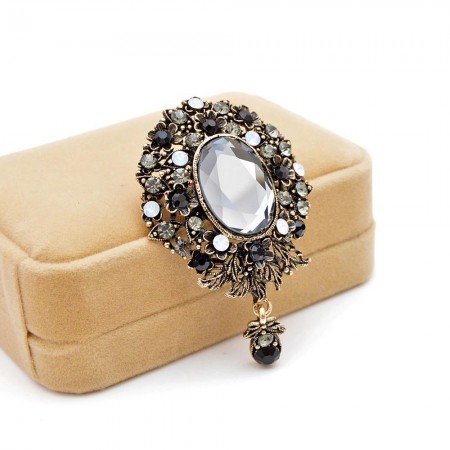 Брошь 8557-серый фото | Brulik