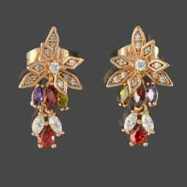 Позолоченные серьги XP 9431-мультиколор темный