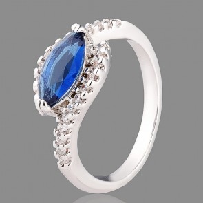 Кольцо  Xuping 10653-синий фианит фото | Brulik
