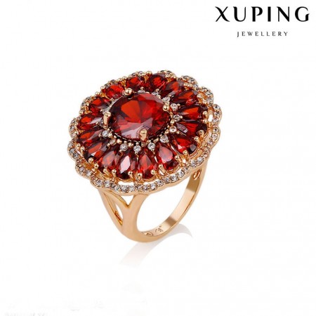 Позолоченное кольцо Xuping 14737 - красный фото | Brulik