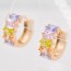 Эффектные серьги-колечки с фианитами ХР 10-2022 - мультиколор фото | Brulik