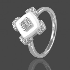 Кольцо  Xuping 1413-белая эмаль