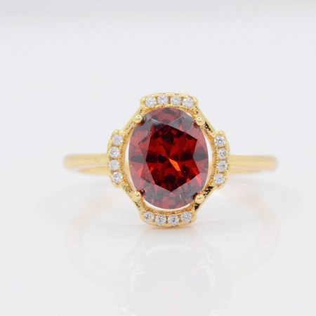 Безупречное кольцо с фианитами ХР 10-1040-красный фото | Brulik