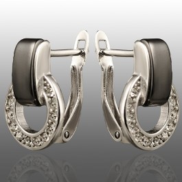 Сережки кераміка Xuping 23283-чорний