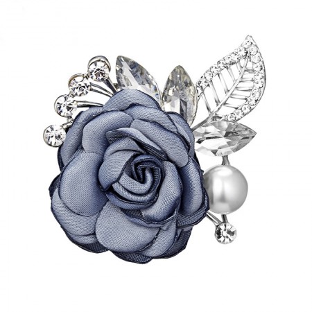 Стильная брошь" Цветок с жемчугом"-8411 фото | Brulik