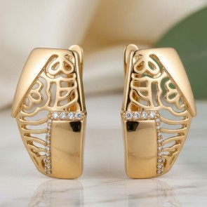 Позолочені сережки  Xuping 24025 фото | Brulik