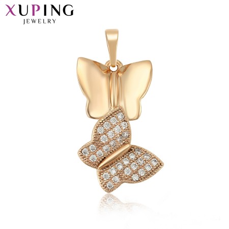 Позолоченный кулон "Бабочки"Xuping 34915 фото | Brulik
