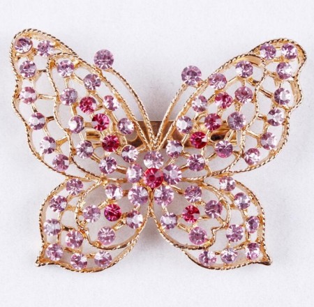 Брошь "Бабочка" 3656-розовый фото | Brulik