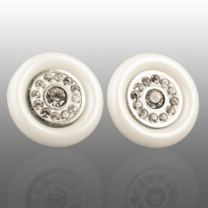 Сережки - гвоздики кераміка Xuping 23288-білий фото | Brulik