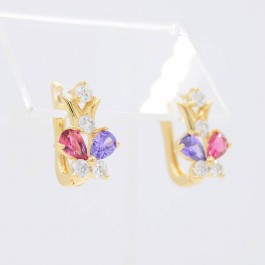 Обворожительные серьги с фианитами оптом 10-2305