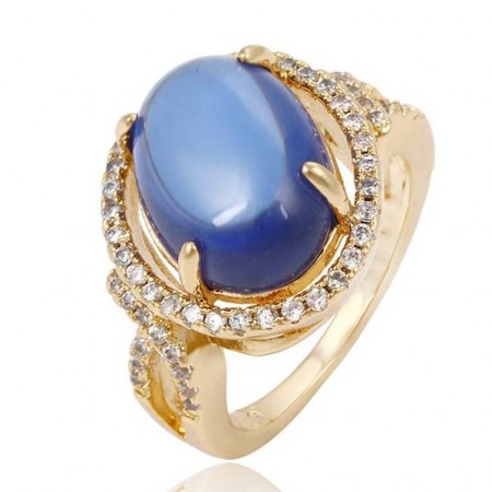 Выразительное элитное  кольцо 13722 - синий фото | Brulik