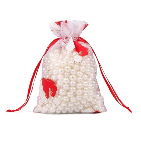 Мешочек 10*15 "Новогодний" из органзы для бижутерии  фото | Brulik