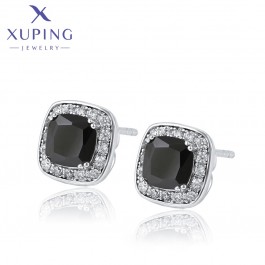 Серьги-гвоздики  Xuping A00521504-черный фианит