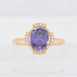 Безупречное кольцо с фианитами ХР 10-1040-фиолетовый