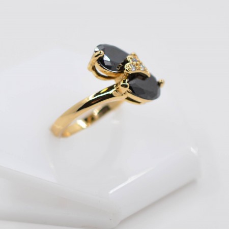 Неотразимое элитное кольцо 10-1906- черный фото | Brulik