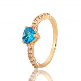 Позолоченное кольцо Fallon 8326181-голубой фианит