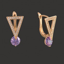 Позолоченные серьги XP 9068 -фиолетовый