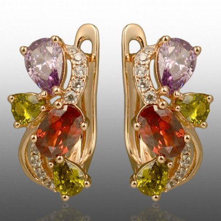 Позолочені сережки  Xuping 24763-мультиколор фото | Brulik