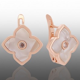 Позолочені сережки Ван Кліф Fallon 82234026-білий