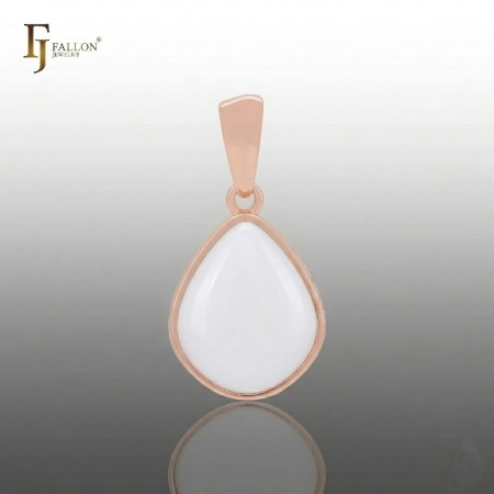 Позолочений кулон  Fallon 86233002-білий фото | Brulik