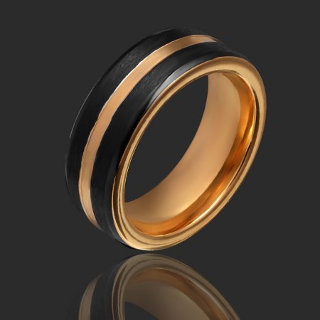 Черное стальное кольцо 116 фото | Brulik