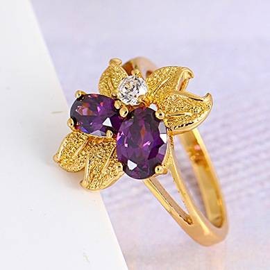 Необычное кольцо Xuping 10972-фиолетовый фото | Brulik