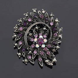 Сверкающая брошь с фианитами LP 179-73